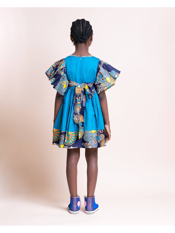 Abebi Modish - Vendita all'ingrosso Vestito - Bambini - Abiola Vestito per Bambini in Cotone Africano (Disponibile in altro tessuto)1