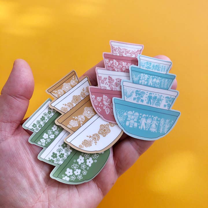 Pyrex Bowl Stickers for wholesale by Cosmic Flower