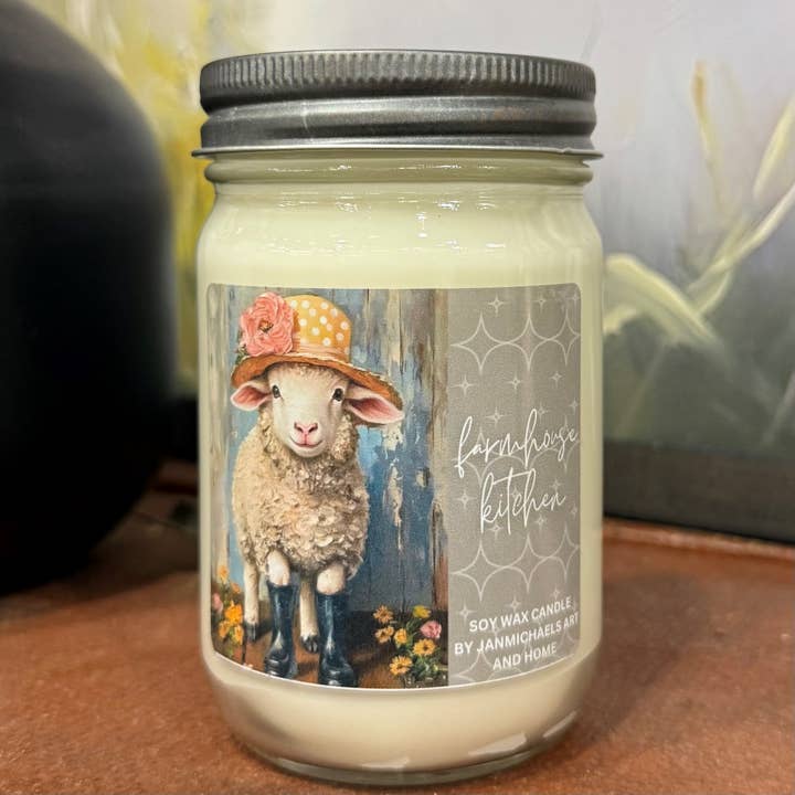 Farmhouse Kitchen Soy Mason Jar Candle Art Label for wholesale by JanMichaels Art & Home