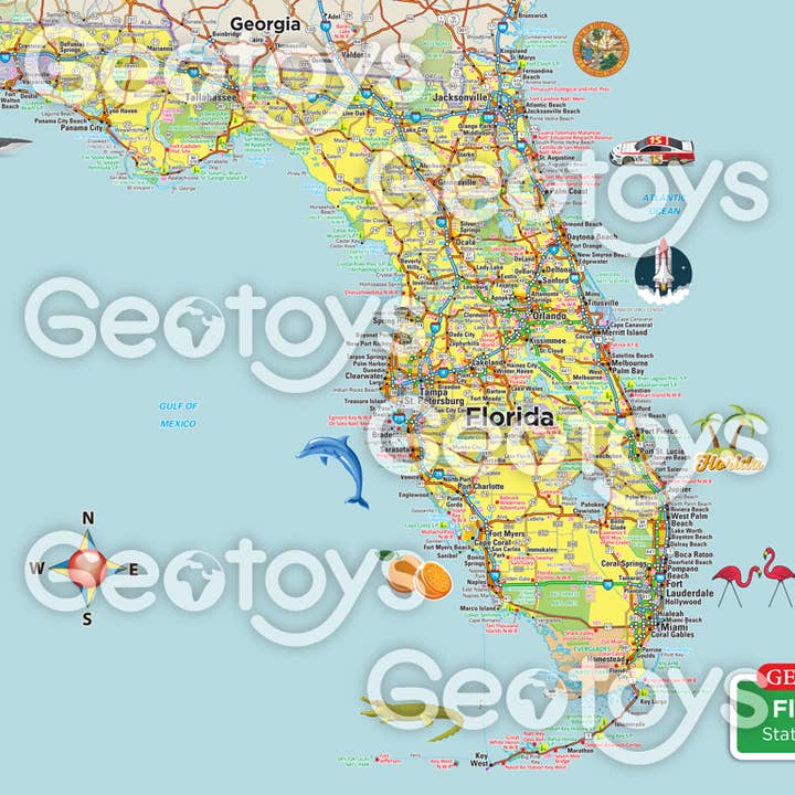 Geotoys - Wholesale Puzzle - Adult - Geotoys 100 Piece Magnetic Puzzle - Florida1