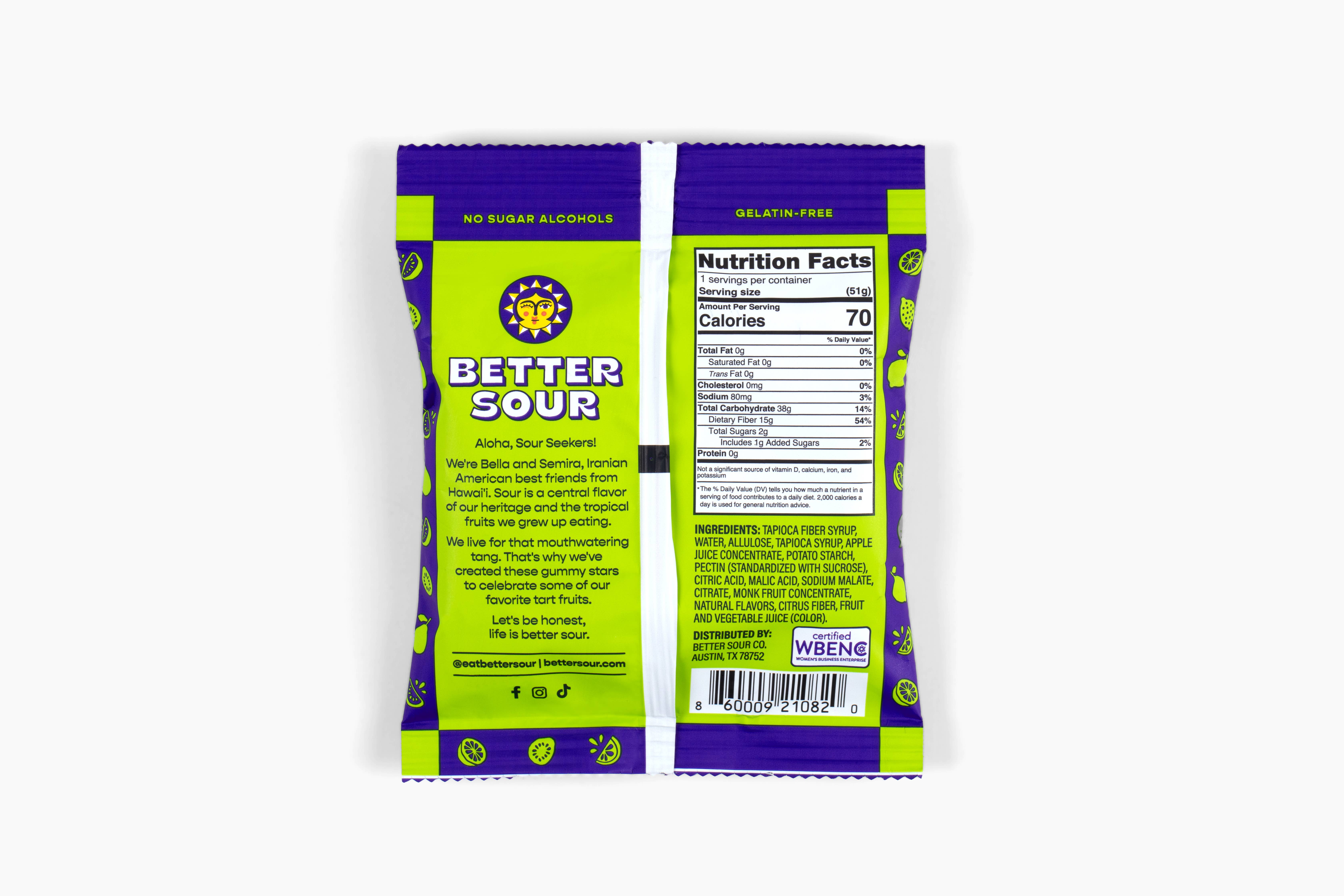 Better Sour - Wholesale Gummy - Better Sour | Guava Calamansi Lime Gummy Stars 1.8oz3