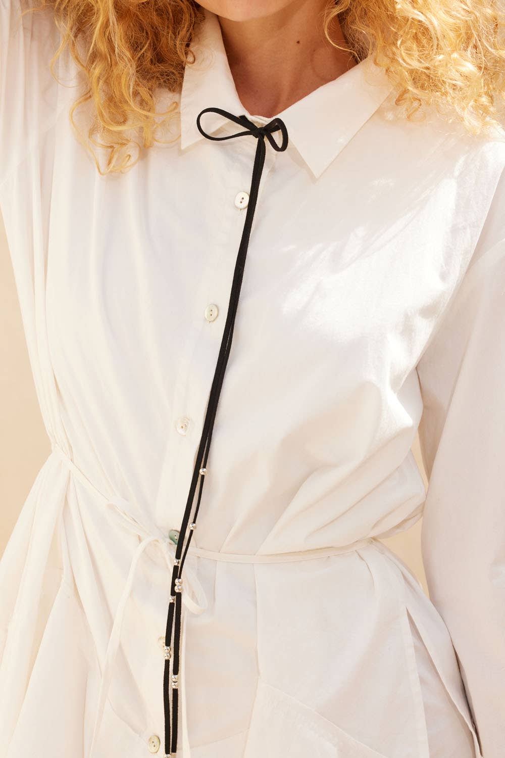 Promesa USA - Wholesale Romper - Women's - Solid Button-Up Belted Handkerchief Shirt Romper1