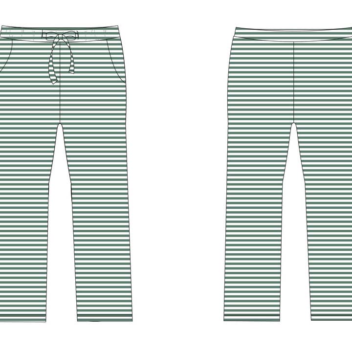 Green Stripes Dad Pants for wholesale by Jensens Jammies