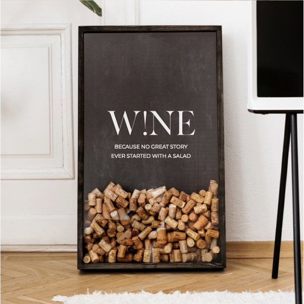 The Corkbox Company - Wholesale Wine Cork Holder - Bar Decor „Wine!” Wine Cork Storage, Wine Gift10