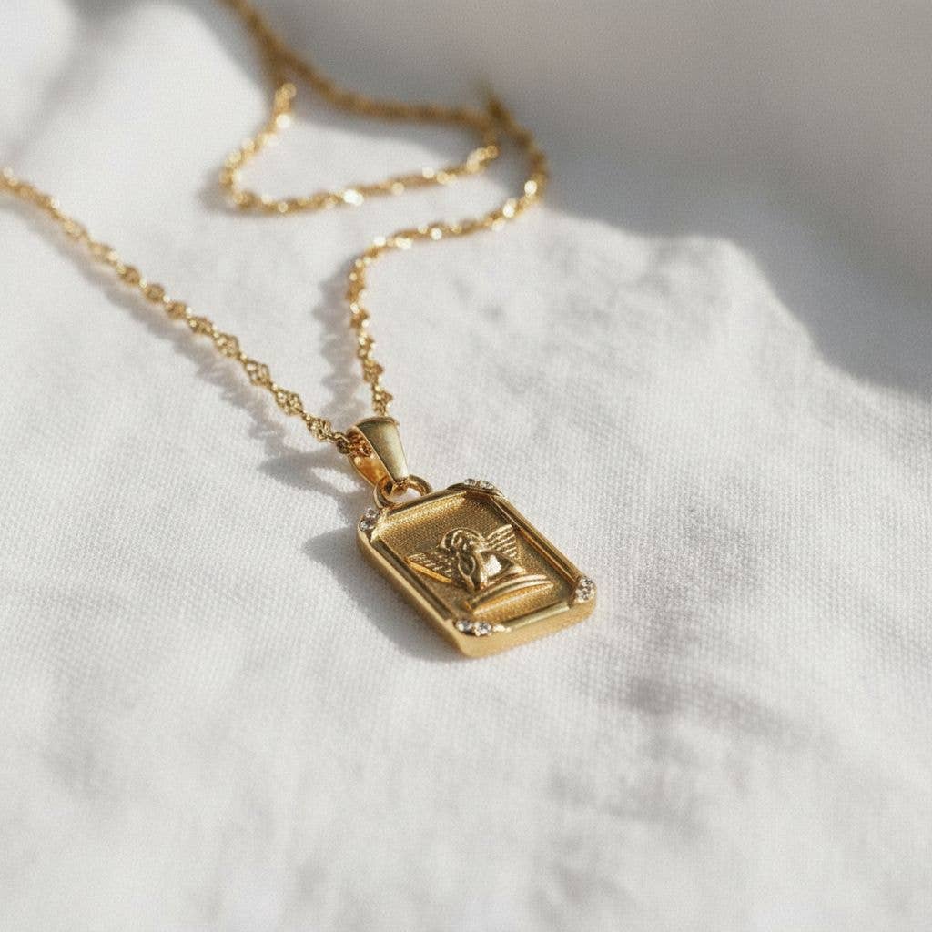 paperln - Wholesale Pendant/Charm Necklace - Angel Square Pendant Necklace1