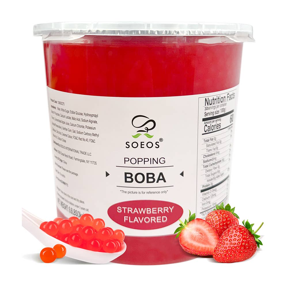 soeos - Wholesale Sprinkles - Soeos Strawberry Popping Boba Pearls, 6.6 lbs0