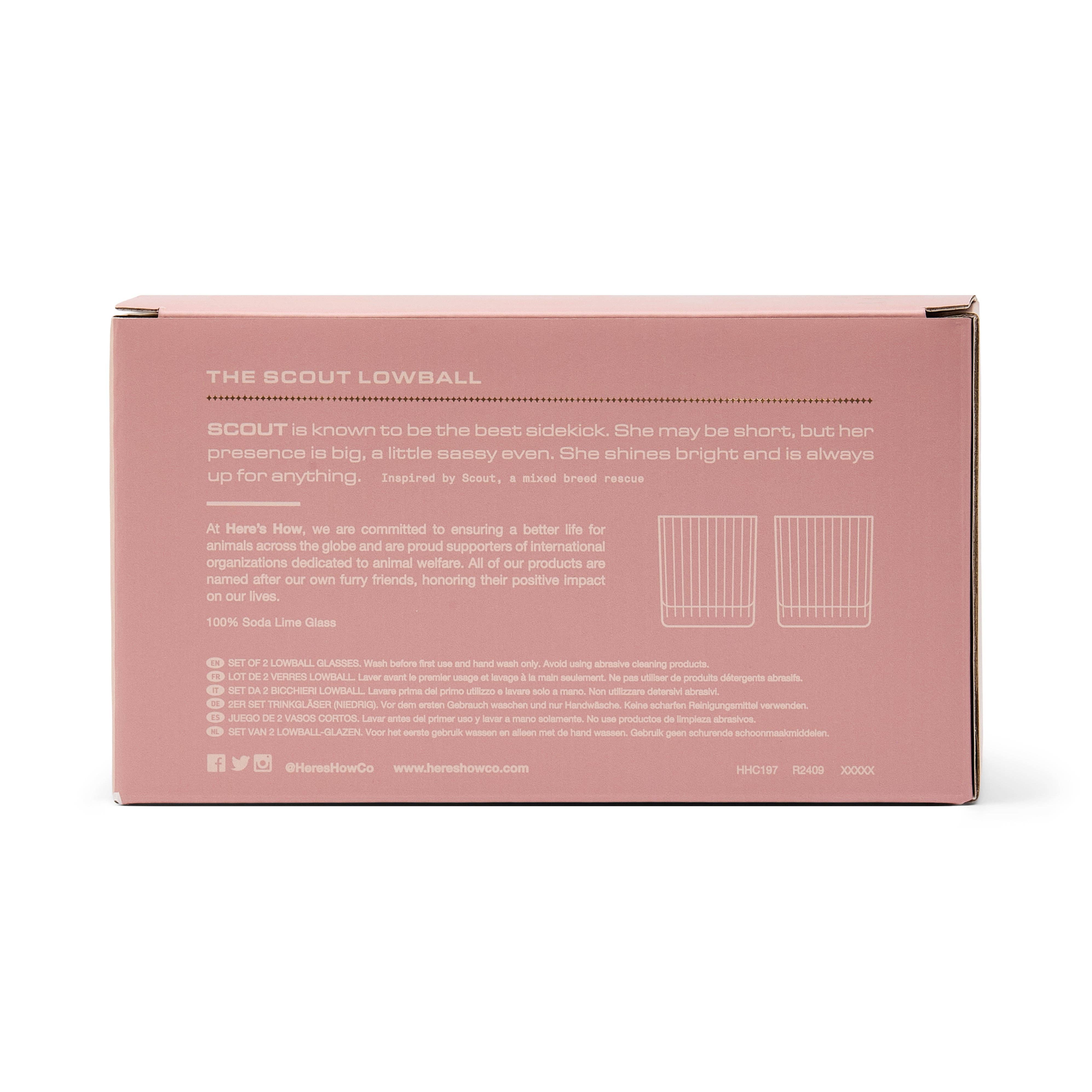 Designworks Collective – wholesale Cocktail/liquor glass – The Scout Lowball Glass - Set of 2 - Blush2