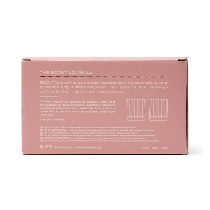 Designworks Collective – wholesale Cocktail/liquor glass – The Scout Lowball Glass - Set of 2 - Blush2