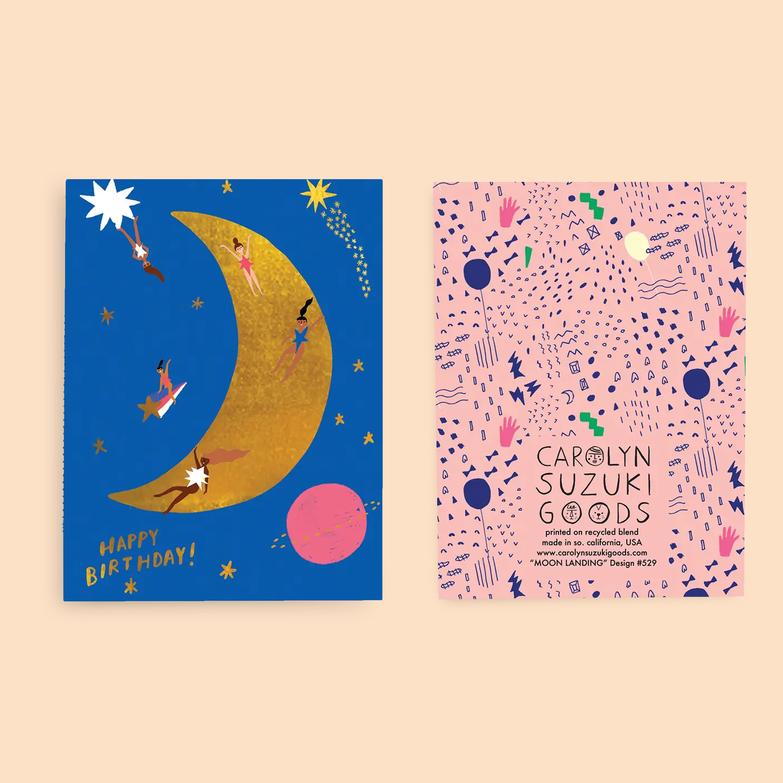 Carolyn Suzuki - Vendita all'ingrosso Biglietti di auguri - MOON LANDING - Biglietto d'auguri1