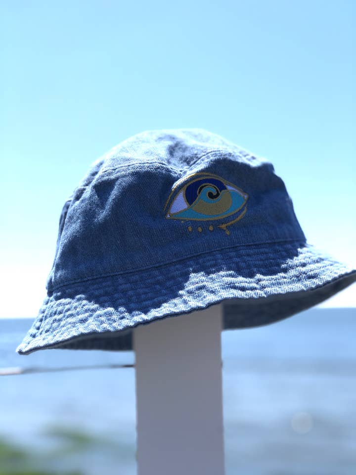 Denim Seanoe Bucket Hat for wholesale by SEA NO EVIL