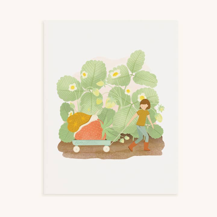 Art Print 8x10 | Along for the Ride | Kid with Snail Kid Art for wholesale by oh, little wren