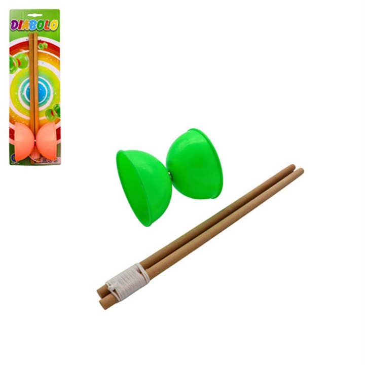 TSJJ - Venta al por mayor Juguete tradicional - Niños - Juego Diábolo 30 cm 2 Colores Surtidos