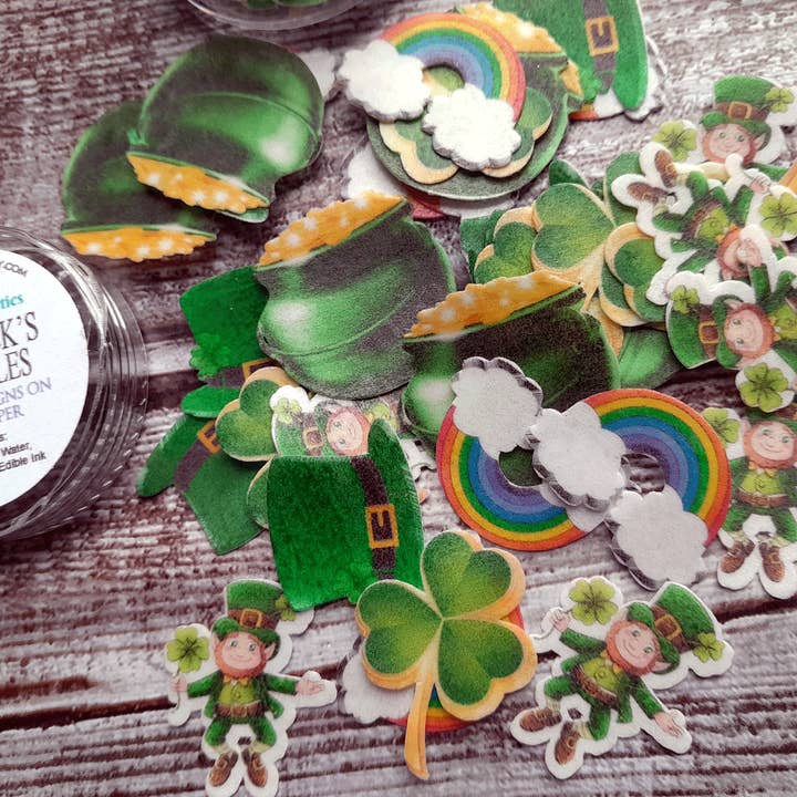 Homespun Parties - Wholesale Cake Decorating Kit - Mini St Patrick's Day Wafer Paper Edible Cake Decorations