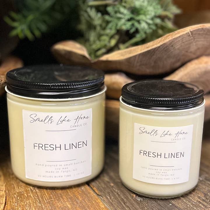Vela de soja de lino fresco para venta al por mayor de Smells Like Home Candle Co.