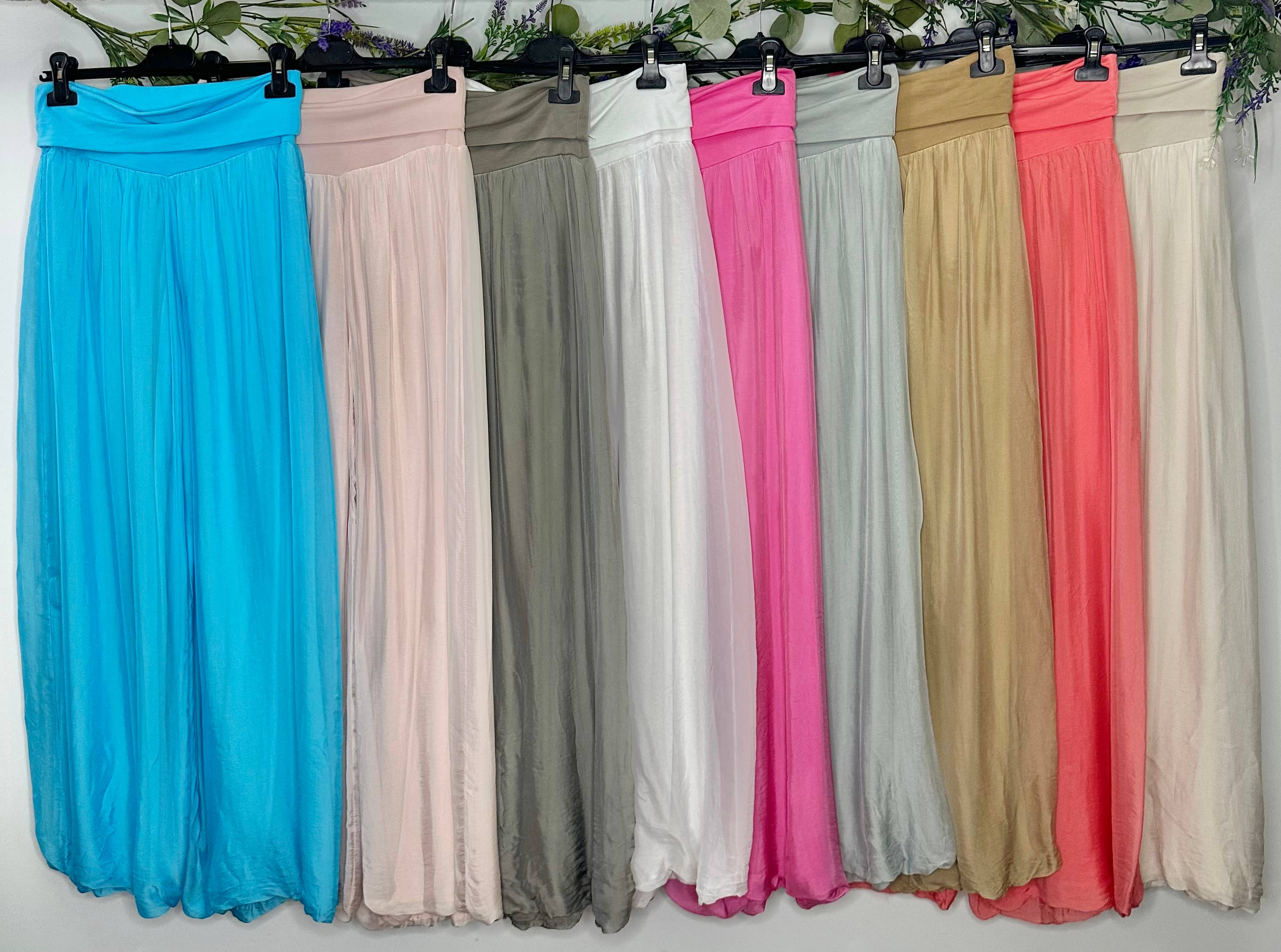 Pantaloni Palazzo in Seta Colori Estivi Non Verranno Aggiunte