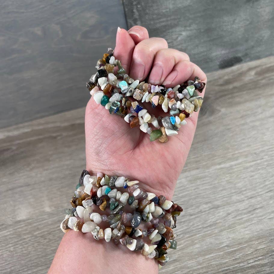 Keystone Crystals - Wholesale Beaded Bracelet - Multi-Stone Gemstone Chip Bracelets –  Wholesale Crystals7
