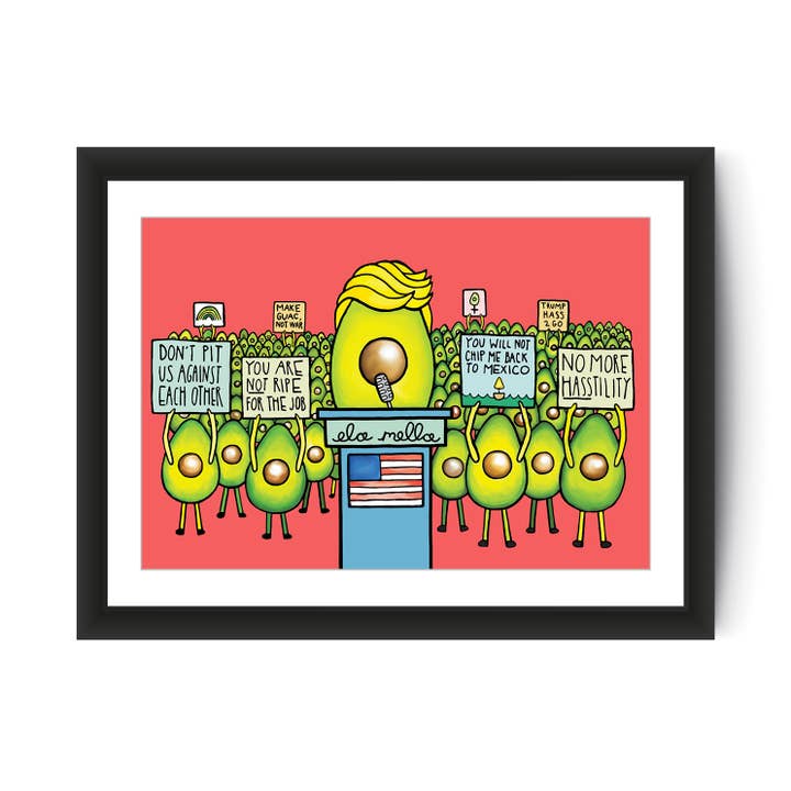 Marcha feminina de abacate - impressão artística por atacado de Ela Mella