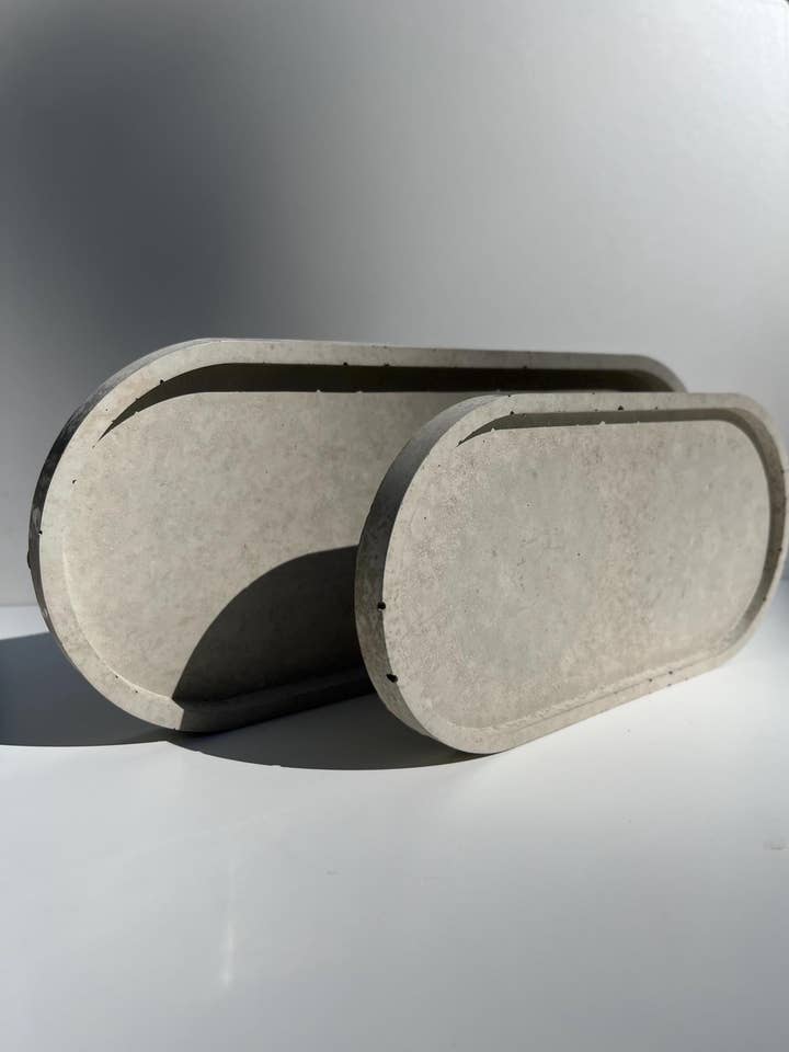 Minimalist Concrete Tray for Home Decor & Gift Display for wholesale by Twin Poppy Supply LLC