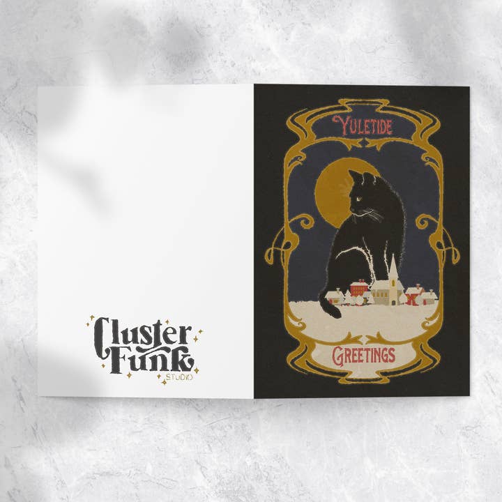 Cluster Funk Studio - Wholesale Christmas Card - Yule Cat Christmas Card1
