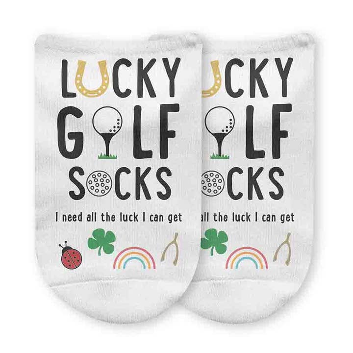 Lucky Golf No Show Socks for Men and Women for wholesale by Sockprints