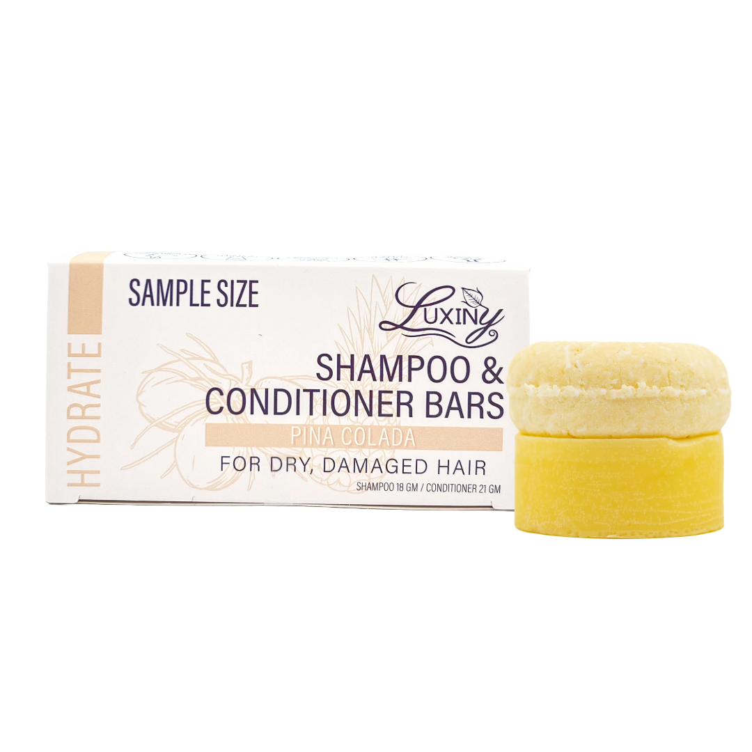 Luxiny Products - Luxurious Bath and Body - Wholesale Shampoo & Conditioner Set - Shampoo & Conditioner Bar Sample Set | Plastic Free | Travel5
