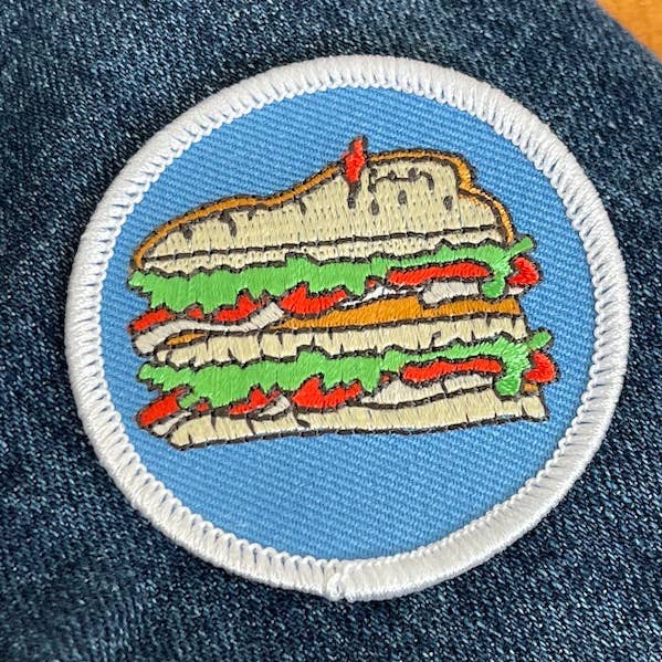 Club Sandwich Merit Badge Patch for wholesale by Deli Fresh Threads
