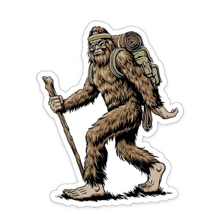 The Northwest Store - Wholesale Sticker - Hiking Sasquatch Bigfoot Sticker0