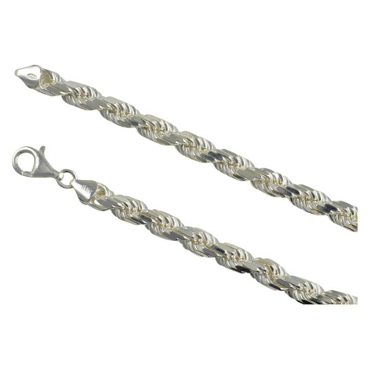 Select Lines halsband i sterling silver med diamantformat repdesign, 7 mm, solid .925, italiensk för wholesale av Select Lines