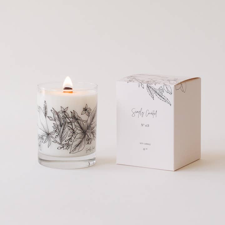 Simply Curated - Wholesale Jar/Filled Candle - No. 03 -Â Botanical Soy Candles