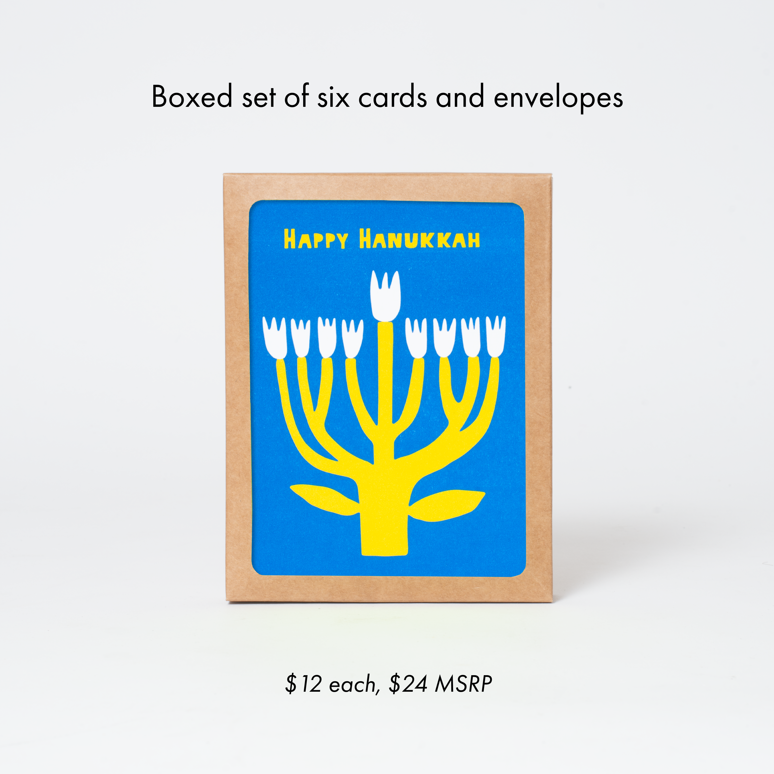 Egg Press Manufacturing - Wholesale Hanukkah Card - Hanukkah Flower Menorah Greeting Card by Suzy Ultman1