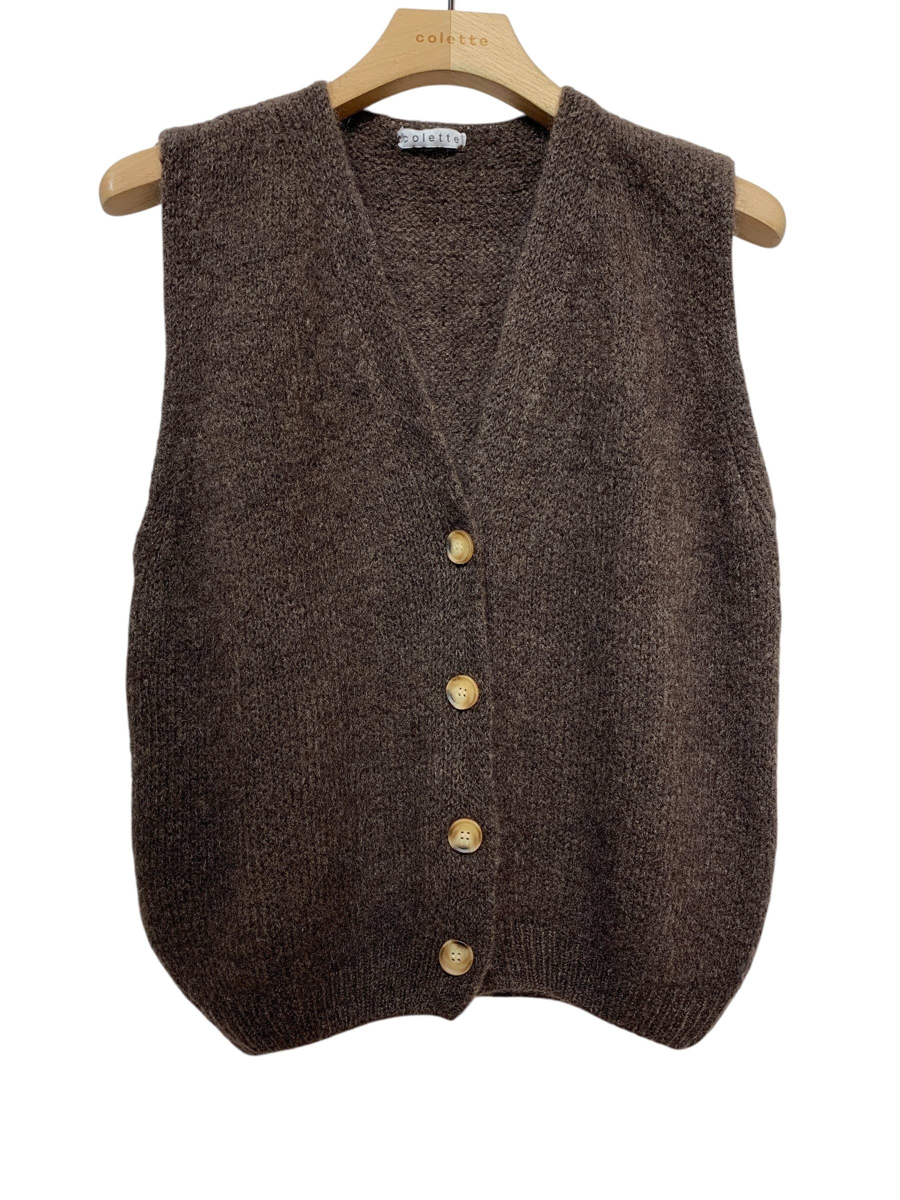 LINEN & COTTON HOUSE - Wholesale Sweater Vest - Women's - Sleeveless sweater with buttons 507137