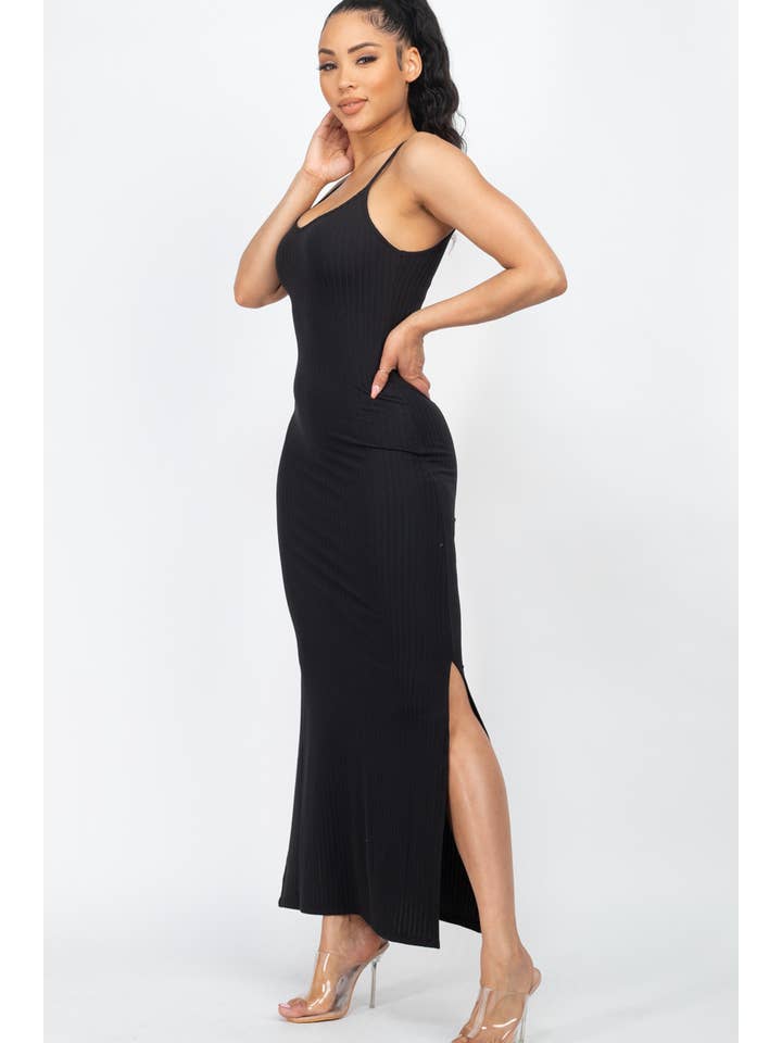 CAPELLA APPAREL - Wholesale Dress - Women's - Ribbed Side Slit Long Cami Dress31