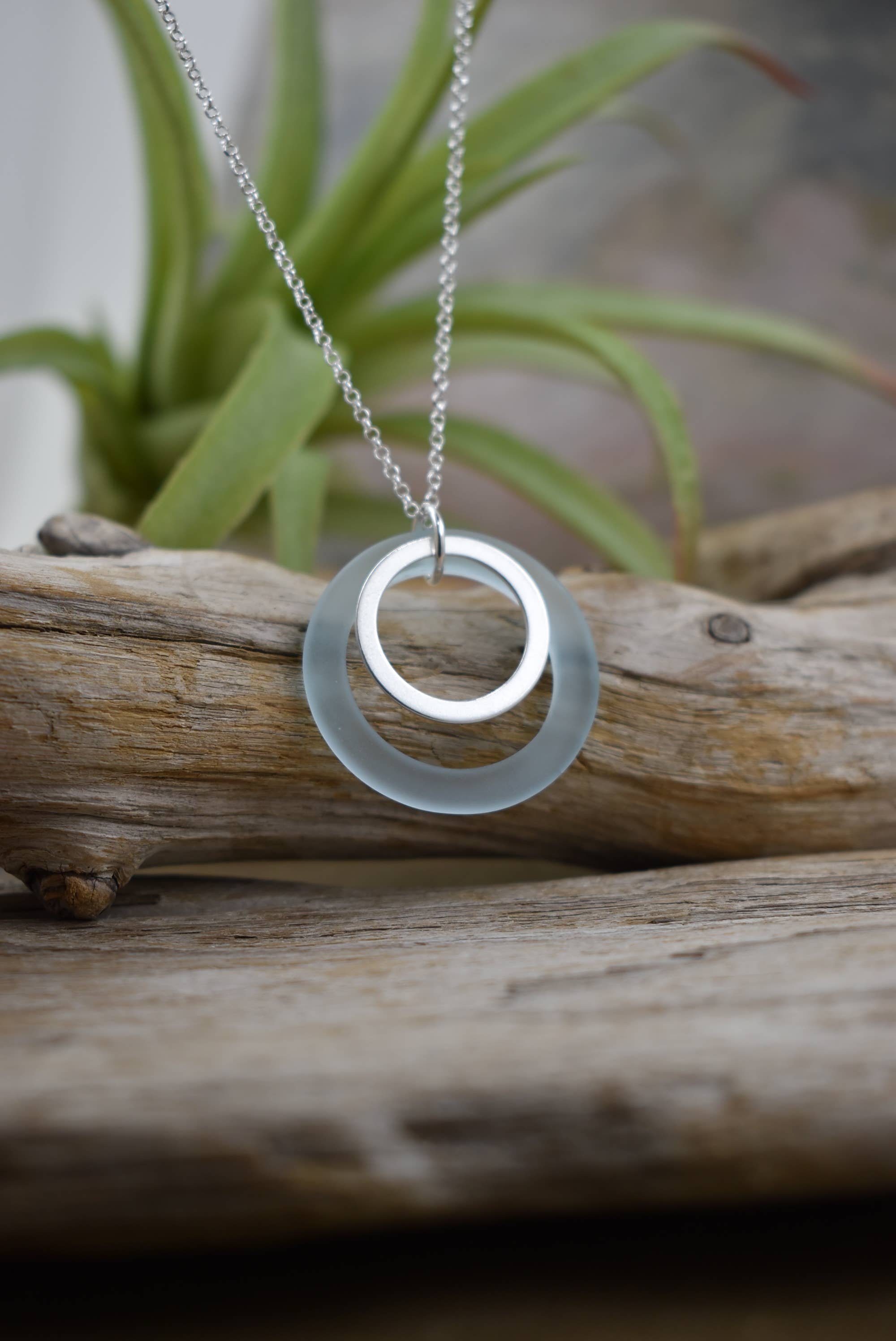 Whitelotus Design - Wholesale Pendant/Charm Necklace - Eco glass silver circular PENDANT necklace - summer jewelry5