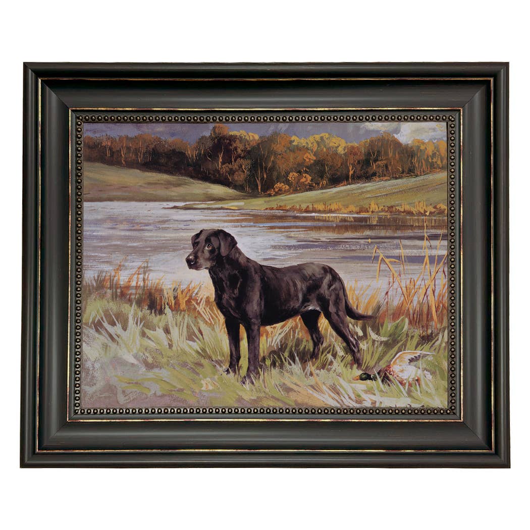 Madison Bay Co. - Historical Home Decor Reproductions - Wholesale Art Print - Labrador Retriever with Duck Framed Painting Print on Canvas48