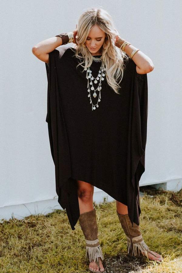 The Wren Boho Tunic - Black for wholesale on Faire