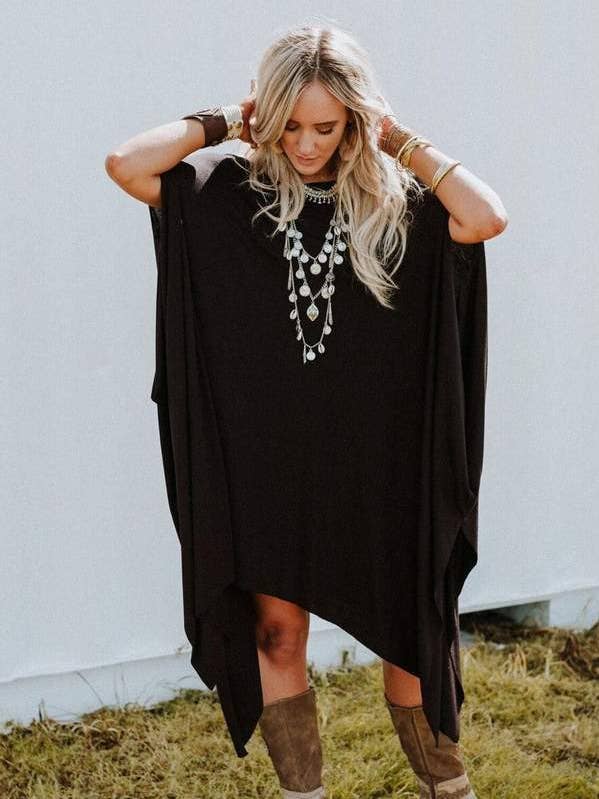 The Wren Boho Tunic - Black for wholesale by Three Bird Nest