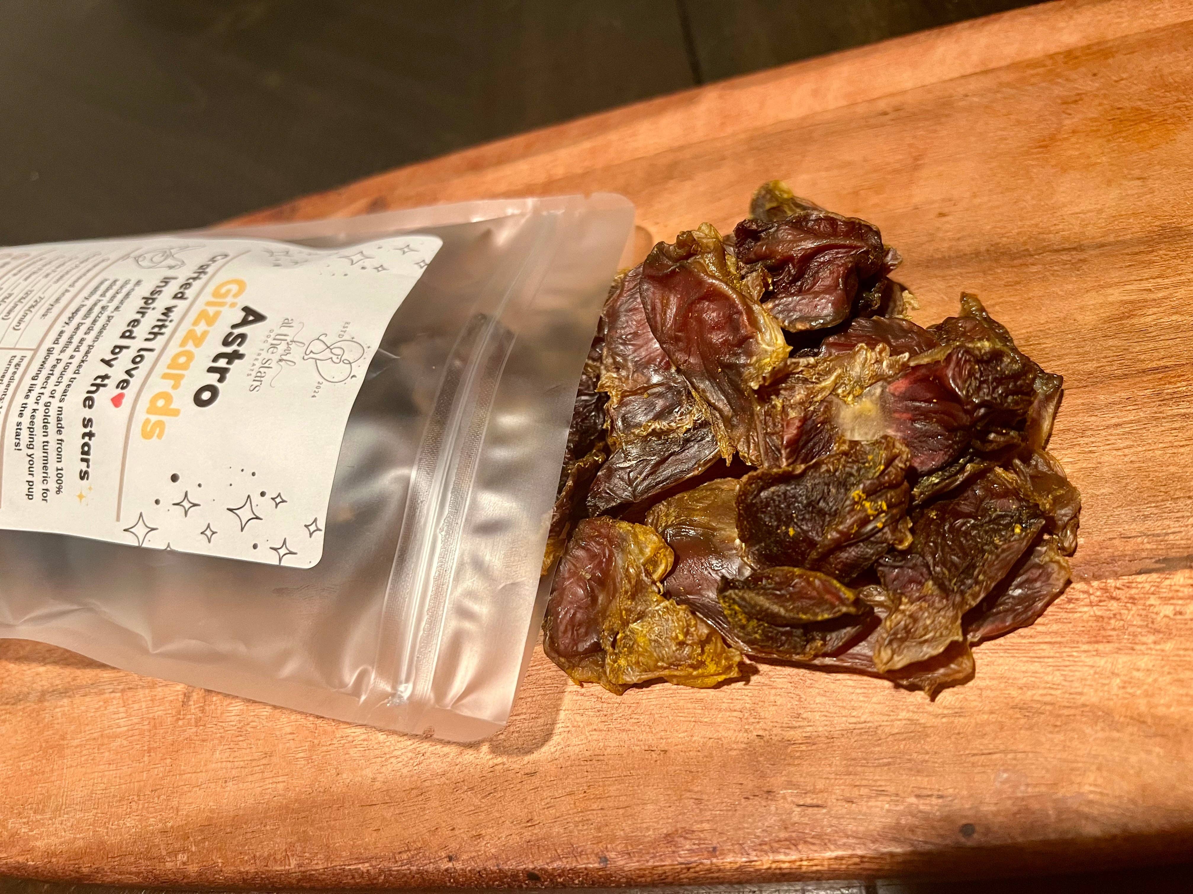 Bark at the stars - Wholesale Pet Treats - Dog - Astro chicken gizzards | dehydrated dog treats | with turmeric | single ingredient dog treats1