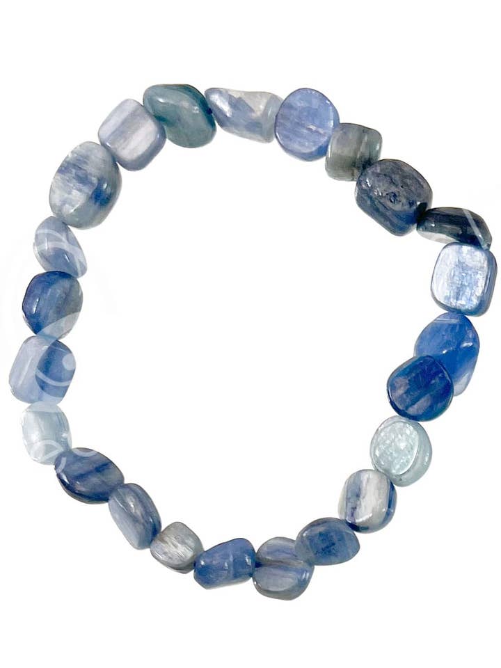 (PC)ARMBÅND - TUMLEDE STEN KYANIT (6-12 MM) 15-19 CM for engroshandel hos Oceanic Linkways Inc