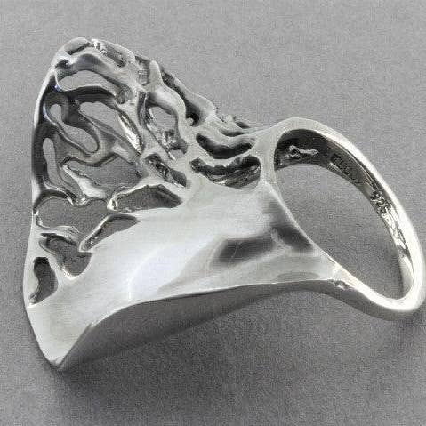 Wave Ring - uitgesneden - geoxideerd sterling zilver voor wholesale door Makers & Providers