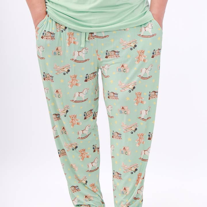 Christmas | Vintage Toys | Men's Bamboo Relaxed Lounge Pajama Pants for wholesale by Little Popp Crew