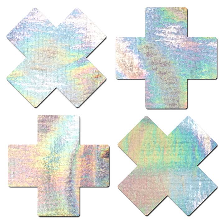 Petite Plus X: 2 pares de pequenos pastéis cruzados holográficos por atacado de Pastease®