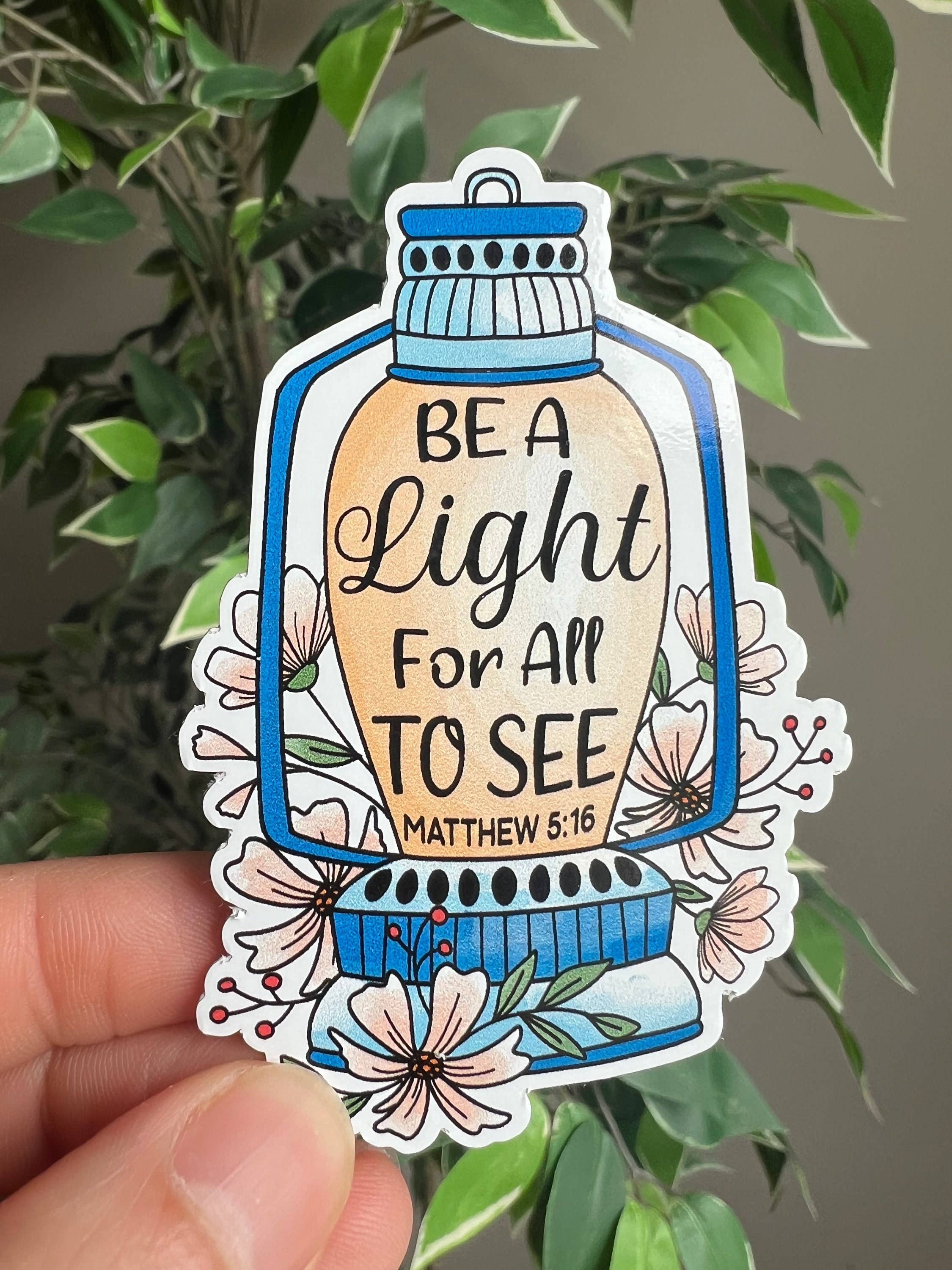 Thirty Three Prints – wholesale Sticker – Floral Lightbulb Sticker: Christian Glossy Vinyl Decal0