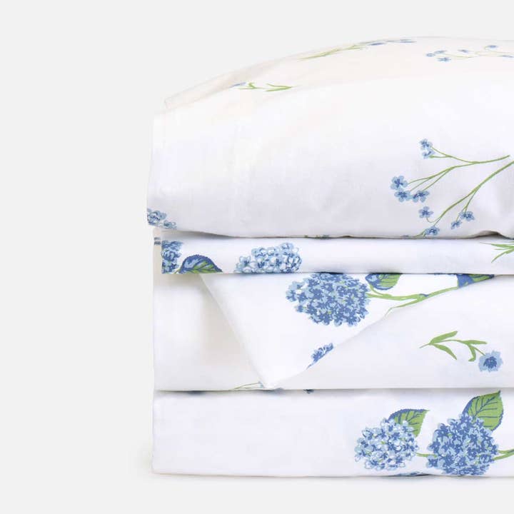Hydrangea Print Sheet Set for wholesale by Red Land Cotton