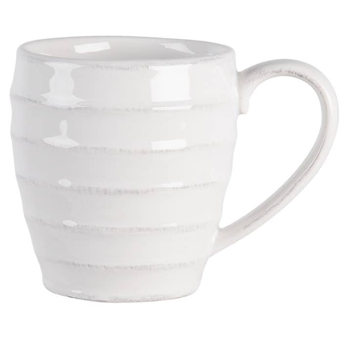 RIMU Mug 300 ml White Ceramic Round Tea Mug for wholesale by Clayre & Eef