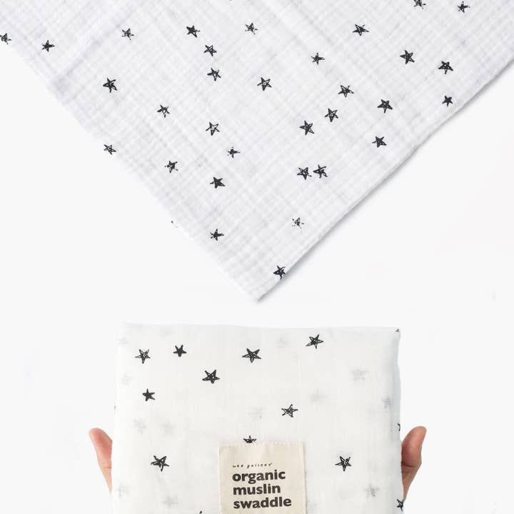 Organic Muslin Swaddle - Stars and other Purchase Wholesale muslin swaddle blanket. Free Returns & Net 60 Terms on Faire trending on Faire.