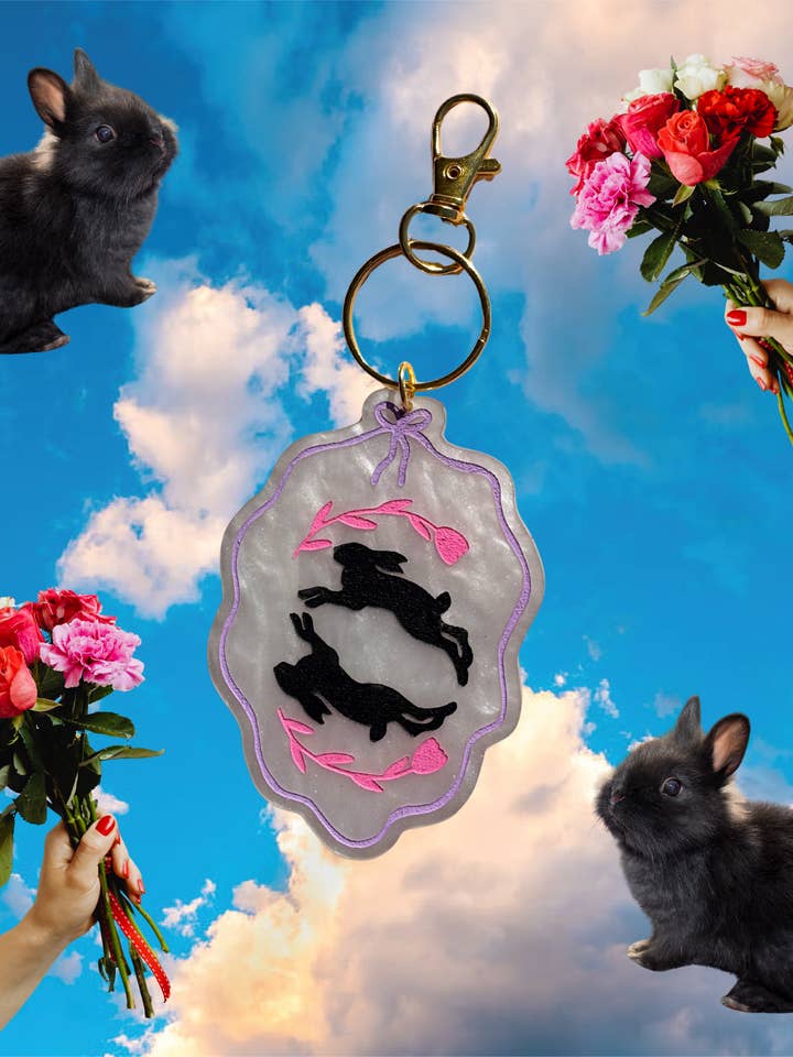 Spring Bunny Keychain/Bag Charm for wholesale by No Guts No Glory Jewelry + Co