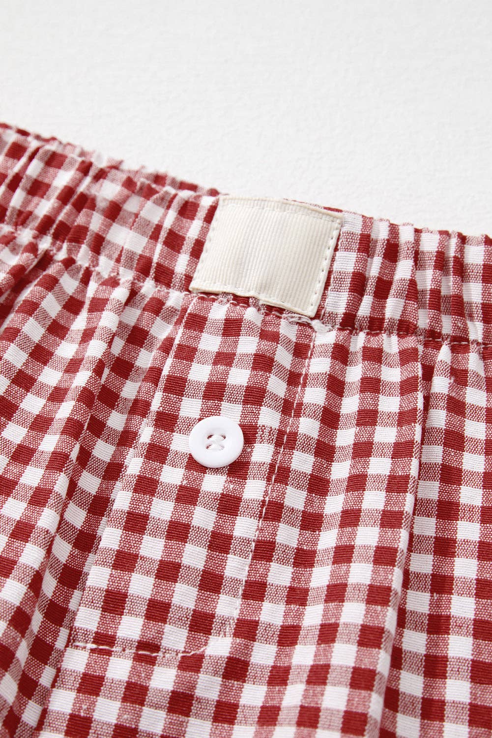 Lovesoft - Wholesale Shorts - Women's - Red Plaid Gingham Printed High Waist Shorts10