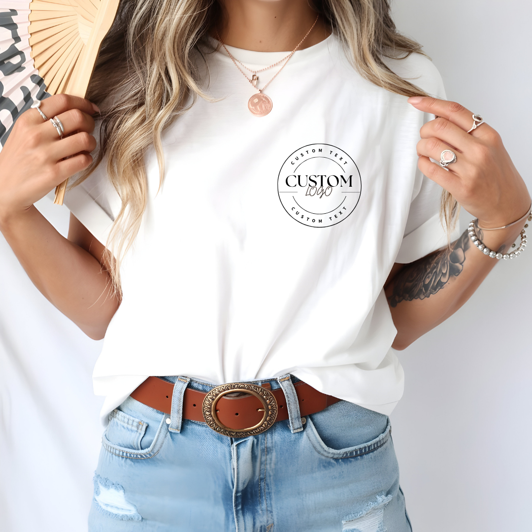 TheWorldOfMYes - Venta al por mayor Camiseta estampada - Unisex - Camiseta Unisex con Logo Personalizado en el Frente y la Espalda – 17 Opciones de Color18