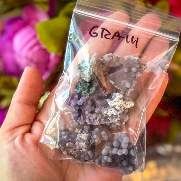 Mandala Gems - Wholesale Spiritual Stone/Crystal - Bulk Raw Grape Agate, 50 Grams Bag2