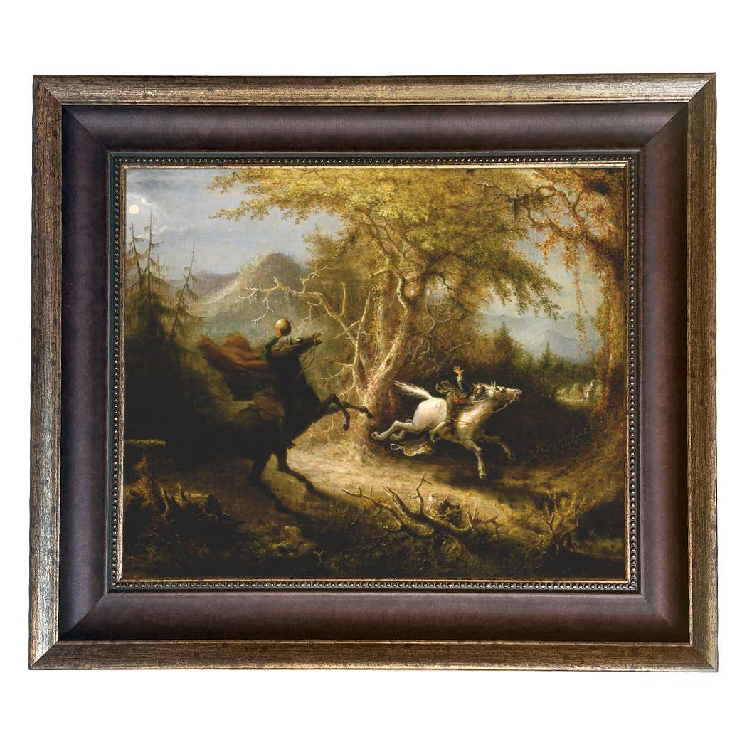 Madison Bay Co. - Historical Home Decor Reproductions - Wholesale Schilderen/Tekenen - Schilderijafdruk van de Ruiter zonder Hoofd die Ichabod Crane Achtervolgt41